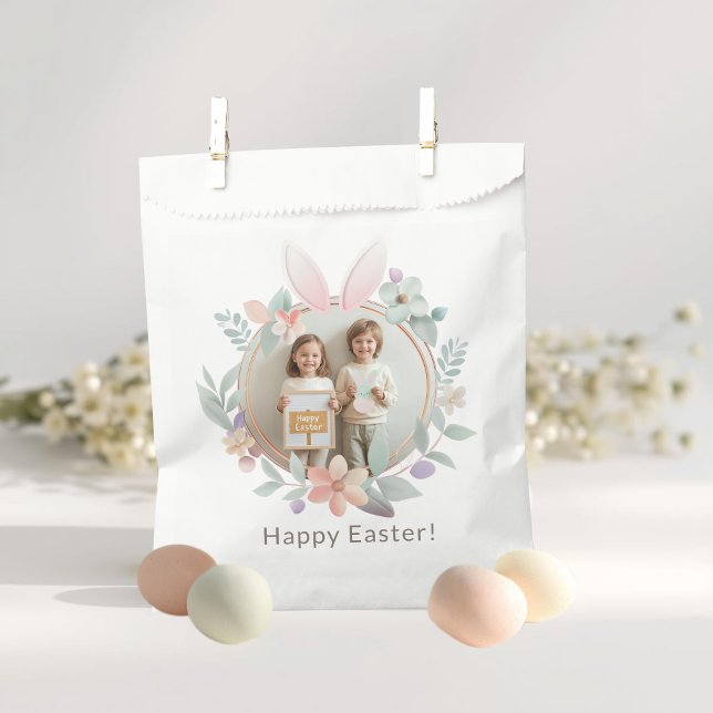Elegant Pastel Easter Photo Favor Bags Geschenktütchen (Von Creator hochgeladen)