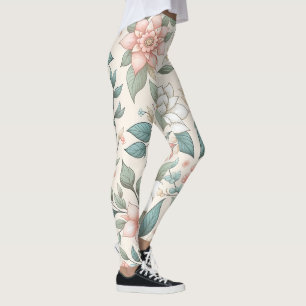 Élégant Pastel Floral Leggings