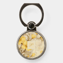 Élégant Pastel jaune Floral Primrose Monogramme
