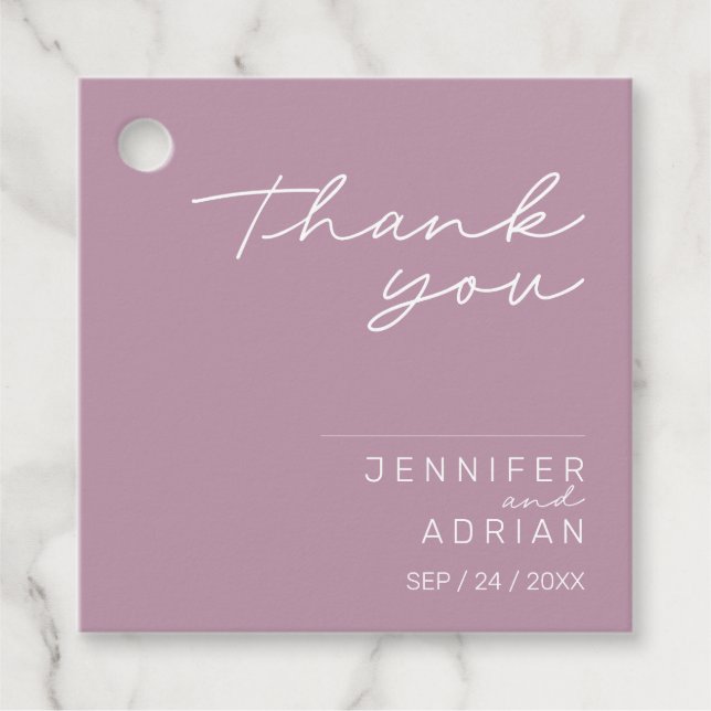 Elegant Pastel Minimal Lila Vielen Dank für Ihre H Geschenkanhänger (Vorderseite)