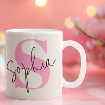 Élégant Pastel Monogram Café Mug