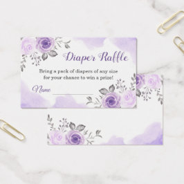 Élégant Pastel Purple Floral Diaper Billets Raffle
