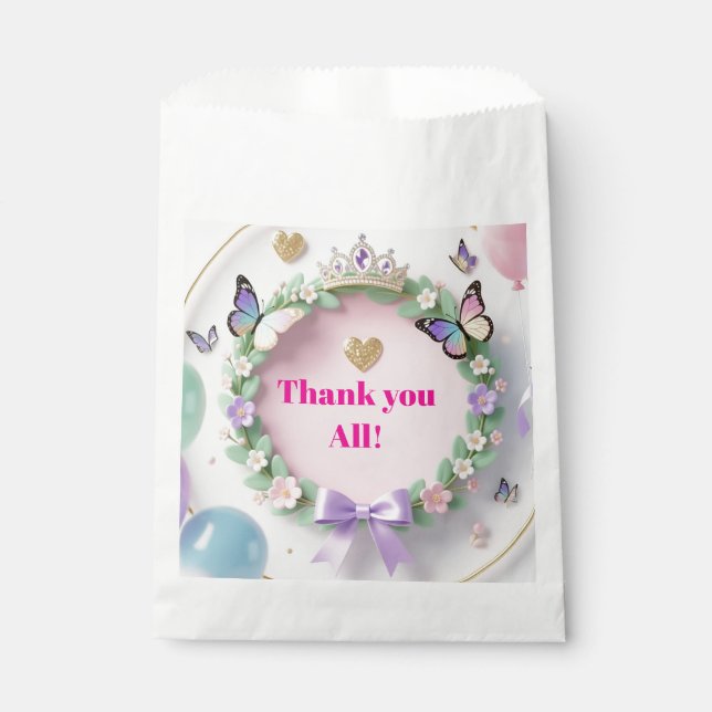 Elegant Pastel Quinceañera Favor Bags with balloon Geschenktütchen (Vorderseite)