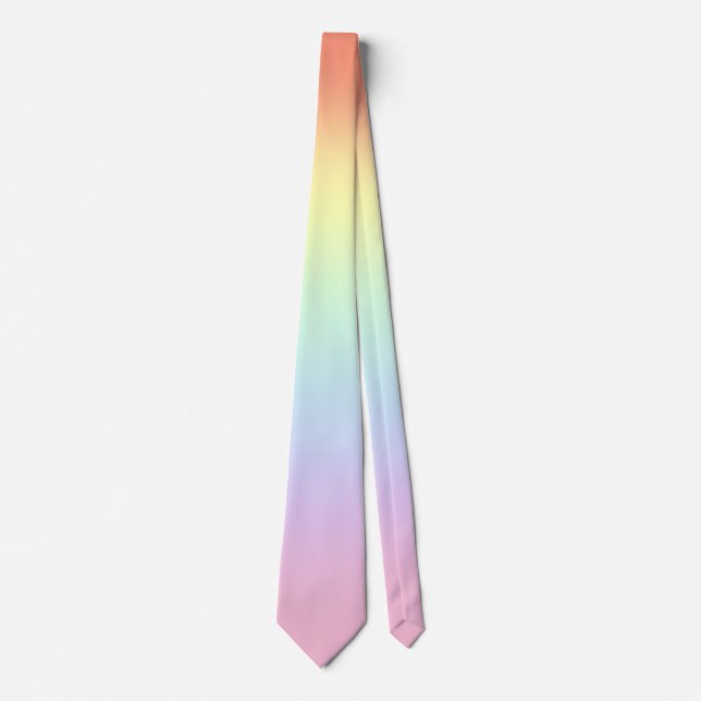 Élégant Pastel Rainbow Mariage dégradé cravate (Devant)