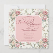 Elegant Pastel Roses Shabby Chic Bridal Shower