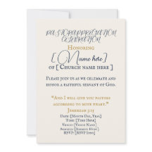 Elegant Pastor Appreciation Celebration Invitation