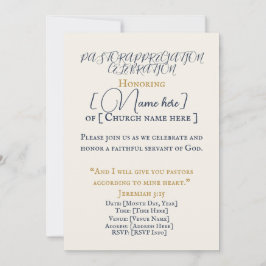 Elegant Pastor Appreciation Celebration Invitation Einladung
