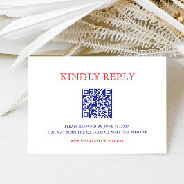 Elegant Patriotic 4th of July Wedding | QR Code RSVP Karte