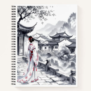Elégant paysage asiatique Carnet spirale