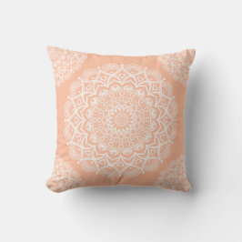 Elegant Peach Boho Mandala Kissen