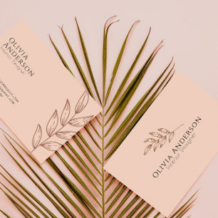 Elegant Peach Boho Tropical Modern Visitenkarte