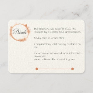 Elegant Peach Sparkle Wedding Script Calligraphy Begleitkarte