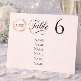 Elegant Peach Sparkle Wedding Script Calligraphy Tischnummer