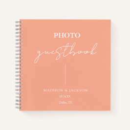 Elegant Peach Wedding Gäestbook Notizbuch