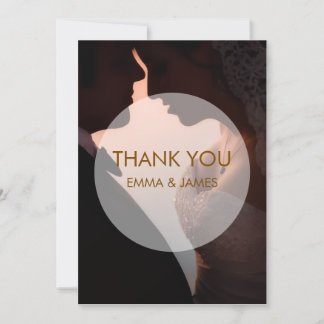 Elegant Peach Wedding Thank You Flat Card Dankeskarte