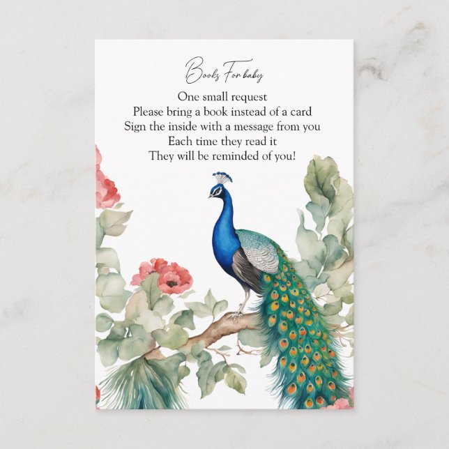Elegant Peacock Begleitkarte (Vorderseite)
