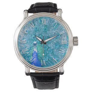 Élégant Peacock Coloré Montre Homme