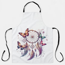  Elegant Peacock Feather Kitchen Apron