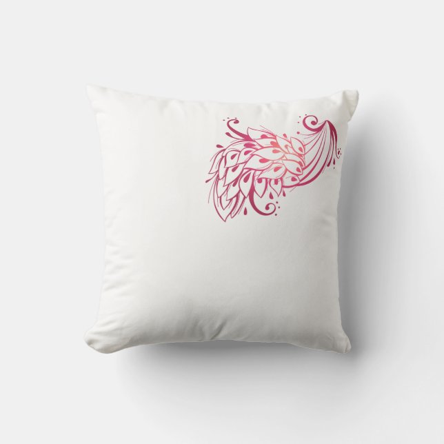 Elegant Peacock Feather Square Pillow | Luxurious  Kissen (Vorderseite)