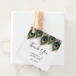 Elegant Peacock Feather Vielen Dank Geschenkanhänger