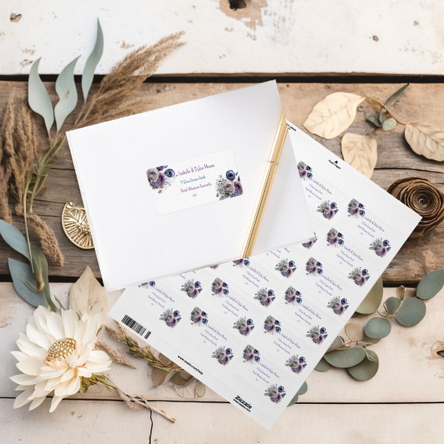 Élégant Peacock Floral Matching Étiquettes de adre (Créateur téléchargé)