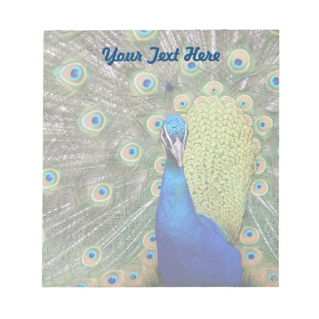Elegant Peacock Fotograf Notizblock (Vorderseite)