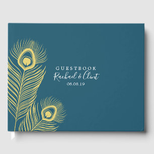 Elégant Peacock Mariage or livre d'or