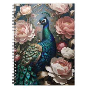 Elegant Peacock Pink Peonies Notizblock