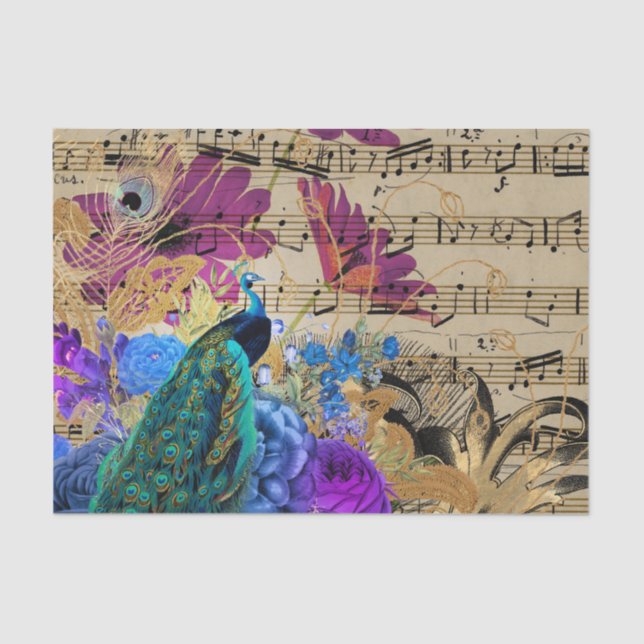 Elegant Peacock Seidenpapier (Vorderseite)