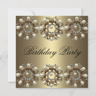 Elegant Pearl Birthday Einladung