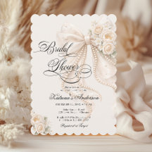 Elegant Pearl Bow Floral Bridal Shower 