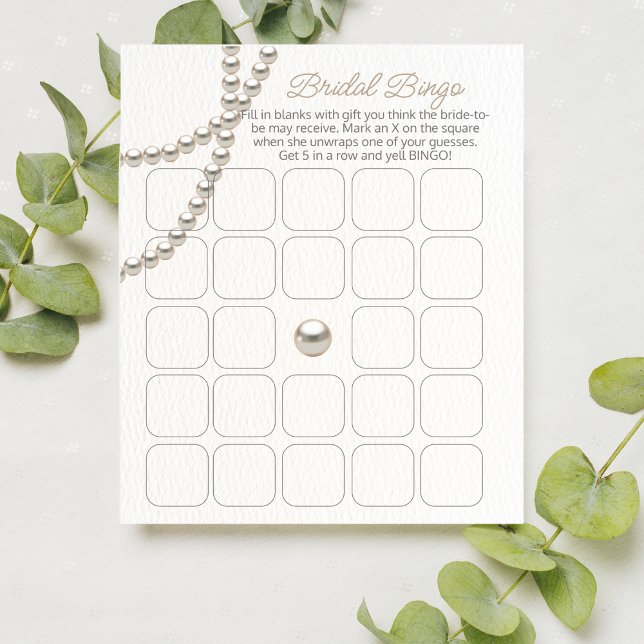 Elegant Pearl Brautparty Bingo Game (Von Creator hochgeladen)