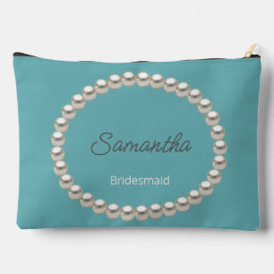 Elegant Pearl Brautparty Blue Zubehörtasche