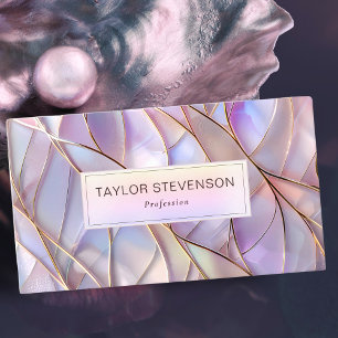 Elegant Pearl Iridescence Holographic Pastel Visitenkarte