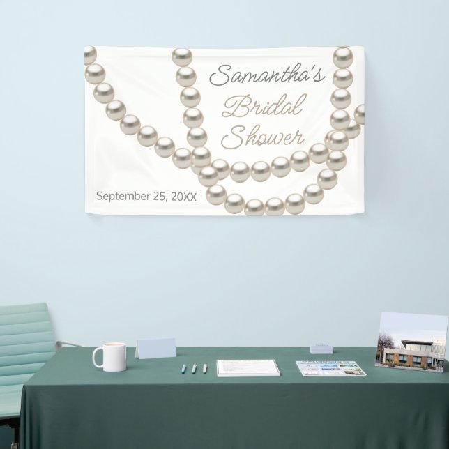 Elegant Pearl Necklace Brautparty Banner (Messeveranstaltung)