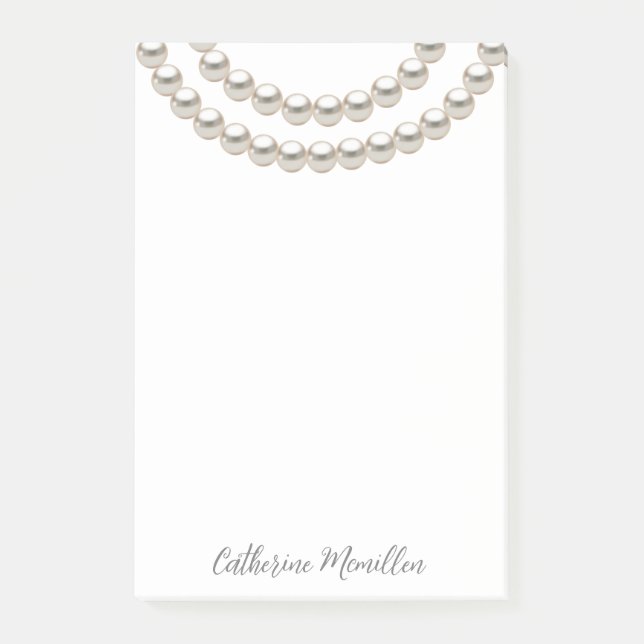 Elegant Pearl Necklace Post-it Klebezettel (Vorderseite)
