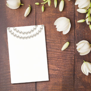 Elegant Pearl Necklace Post-it Klebezettel