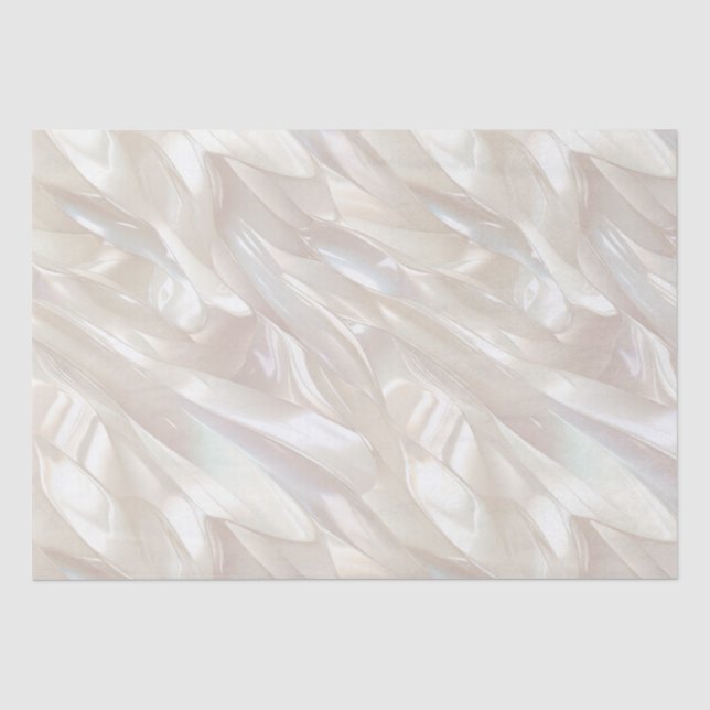 Elegant Pearl White Muschel Abstrakt Seidenpapier (Vorderseite)