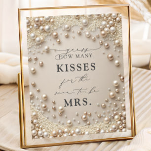 Elegant Pearl Wie viele Kisses Brautparty Game Poster