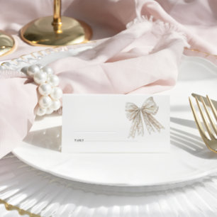 Elegant Pearls Bow Wedding Platzkarte