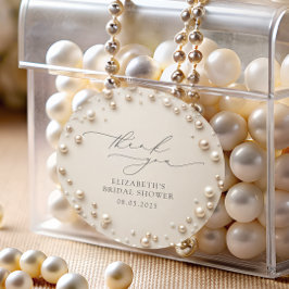 Elegant Pearls Brautparty Vielen Dank Runder Aufkleber
