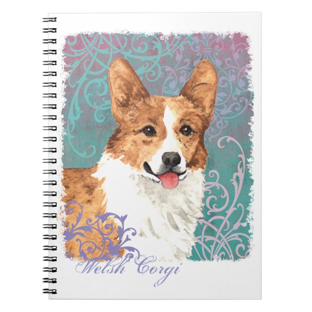 Elegant Pembroke Welsh Corgi Notizblock (Vorderseite)