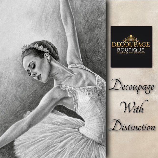 Elegant Pencil Ballerina Decoupage Seidenpapier (Elegant Pencil Ballerina Decoupage Tissue Paper)