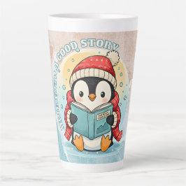 Elegant Penguin Reading Latte Art Coffee Mug