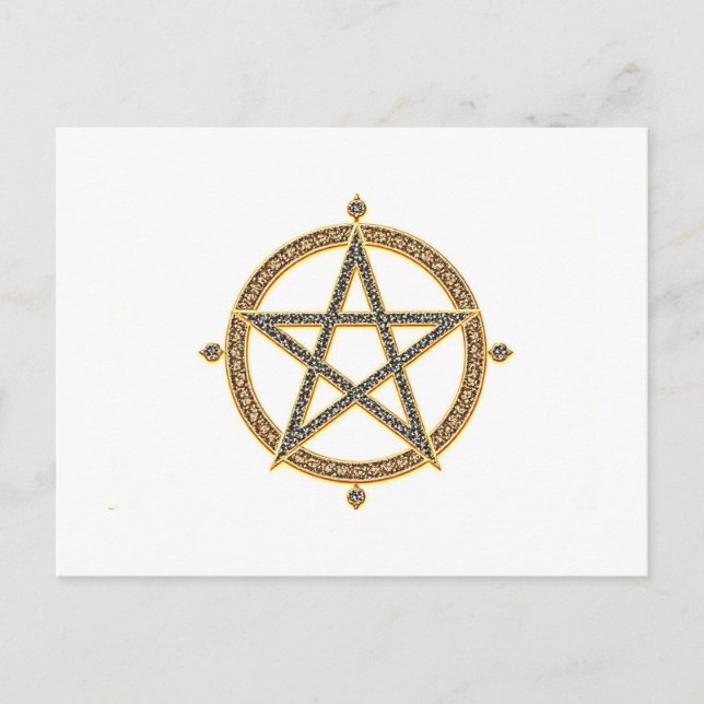 Elegant Pentagram Postkarte (Vorderseite)