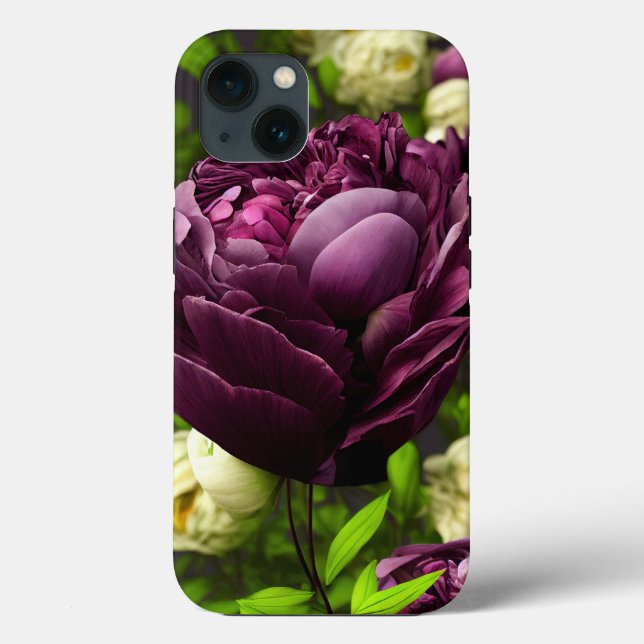 Élégant Peonies et étui téléphonique Rose (Verso)