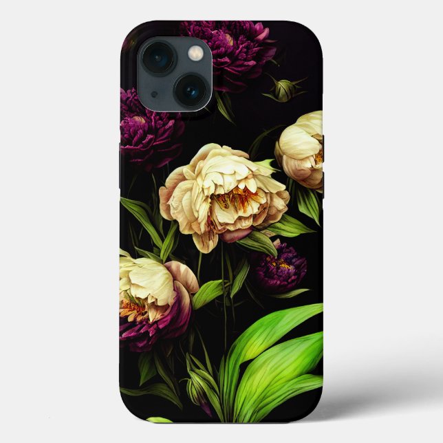 Élégant Peonies et étui téléphonique Rose (Verso)
