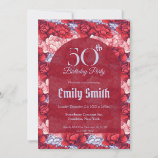 Elegant Peonies Floral Summer Party Einladung