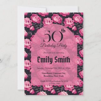 Elegant Peonies Petal 5Th Birthday Einladung