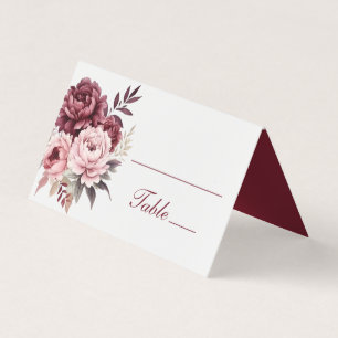 Elégant Peony Bourgogne Aquarelle Floral Mariage